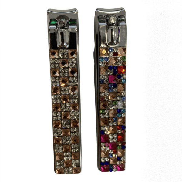 Diamond-encrusted nail clippers, single-piece nail scissors, diamond nail clipper, household portable manicure tool with adhesive surface - Image 5