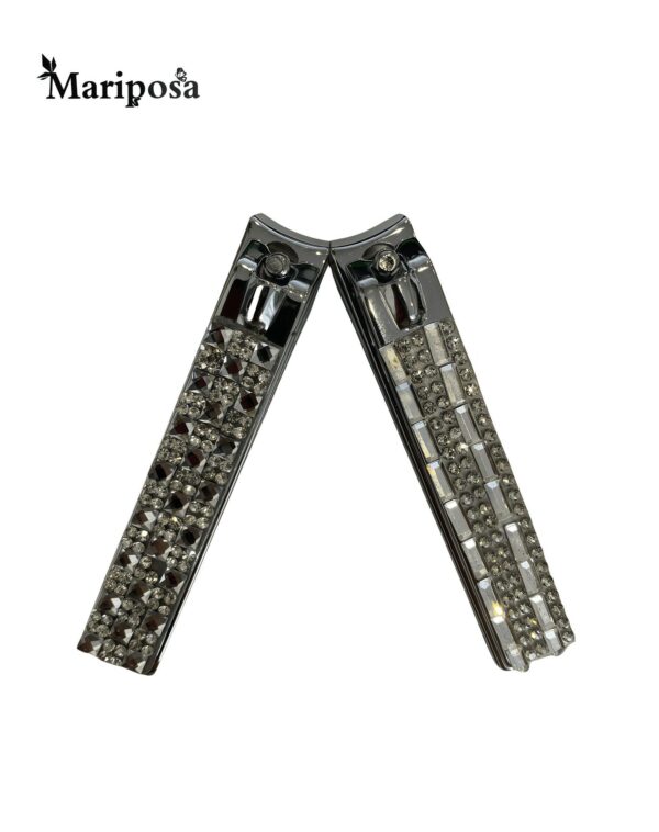 Diamond-encrusted nail clippers, single-piece nail scissors, diamond nail clipper, household portable manicure tool with adhesive surface - Image 3
