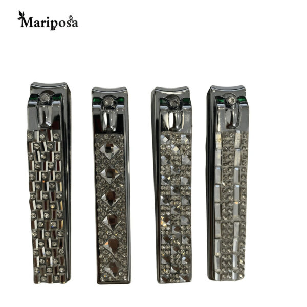Diamond-encrusted nail clippers, single-piece nail scissors, diamond nail clipper, household portable manicure tool with adhesive surface - Image 2