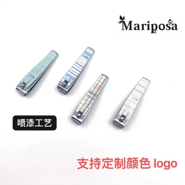 Factory Wholesale Plaid Stripe Nail Clipper Spray Paint Anti-Splash Nail Clipper Single Household Tool Gift