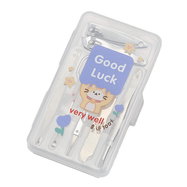 Factory direct sales cartoon stainless steel nail clipper set, 7-piece set, pedicure knife, beauty pliers, nail and manicure set