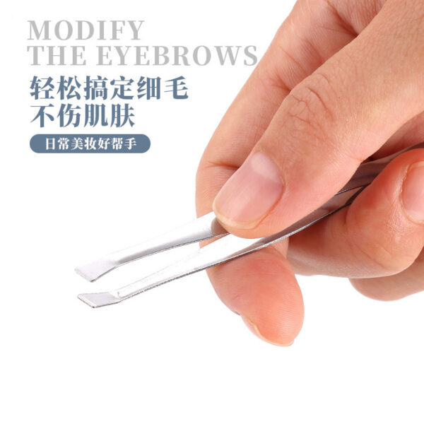 不锈钢横纹眉夹 眉毛工具 美容眉夹 睫毛夹 眉镊 批发