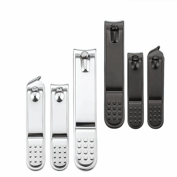 Factory Wholesale Nail Clippers Single Portable Oblique Nail Clippers Black Silver Round Tail Nail Clippers