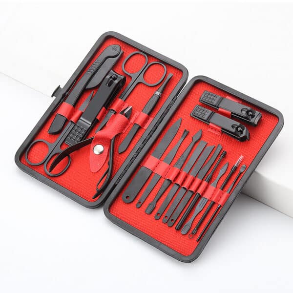 Factory Direct Sales Black Red Manicure Sets Manicure Sets Oblique Mouth Household Hand Nail Clippers Sets