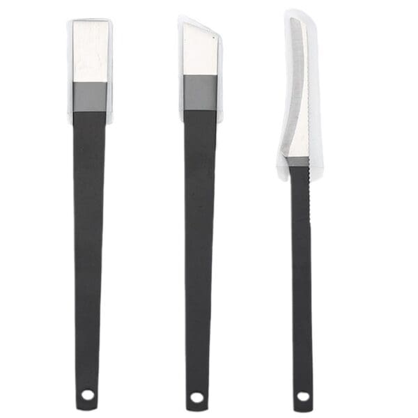 Fabricante al por mayor cuchillo de manicura de acero inoxidable lima de uñas de manicura dentada cabeza plana cono de uso doméstico cuchillo de pedicura