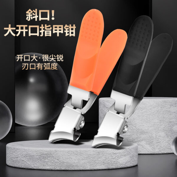 Factory Wholesale Oblique Nail Clippers Single Large Opening Anti-Splash Nail Clippers Nail Scissors Thick Hard Nail Groove Pliers
